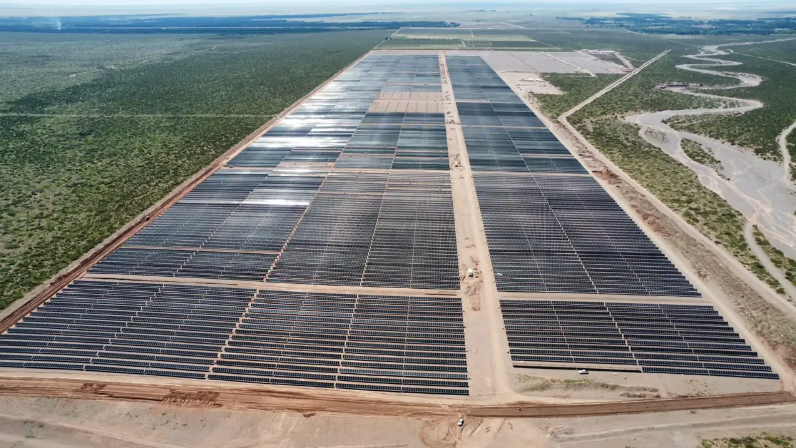 Vista aérea de Parque Solar Malargüe