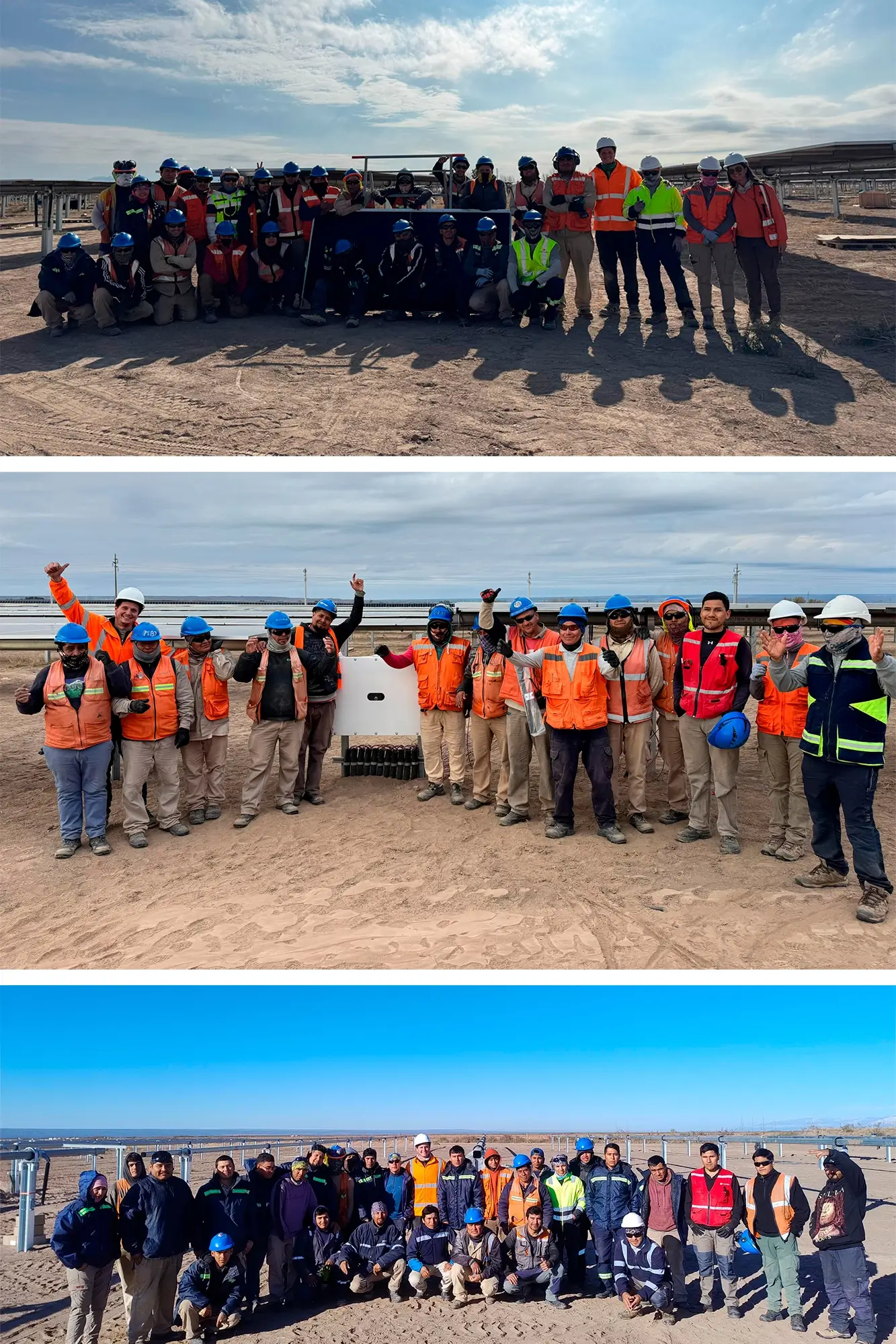 3 fotos del equipo de grupo zenit en obra